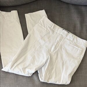 Banana Republic White Pinstriped Dress Pants
